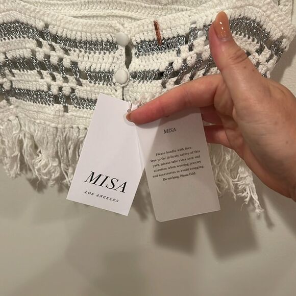 NWT MISA Los Angeles Fringe Crochet Top - Size Small - Picture 11 of 12